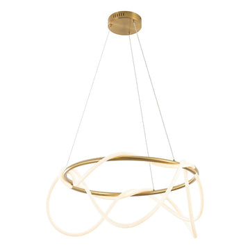 Lisette 25" Contemporary Minimalist 360 Adjustable Silicone Neon Rope Dimmable Integrated LED Chandelier - JONATHAN Y